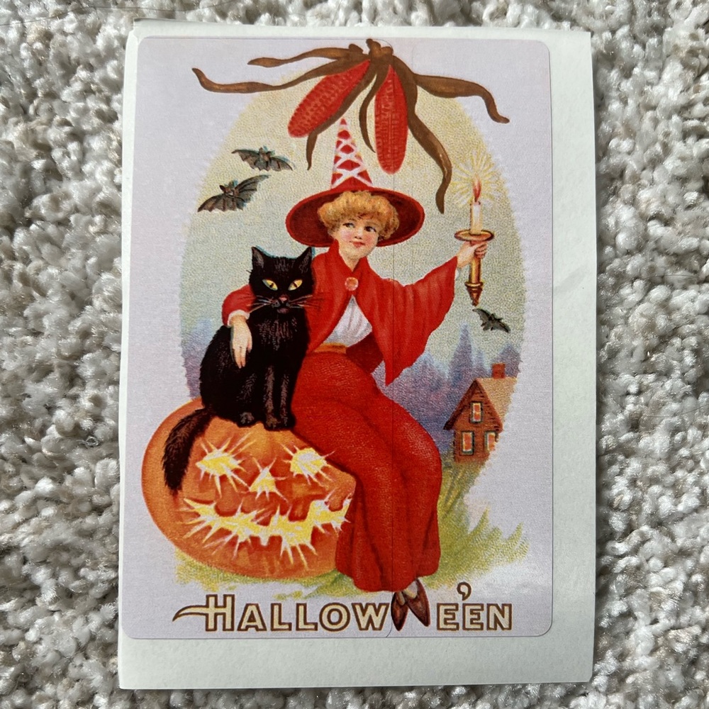 6/$12 🎃 Vintage Halloween Postcard Sticker